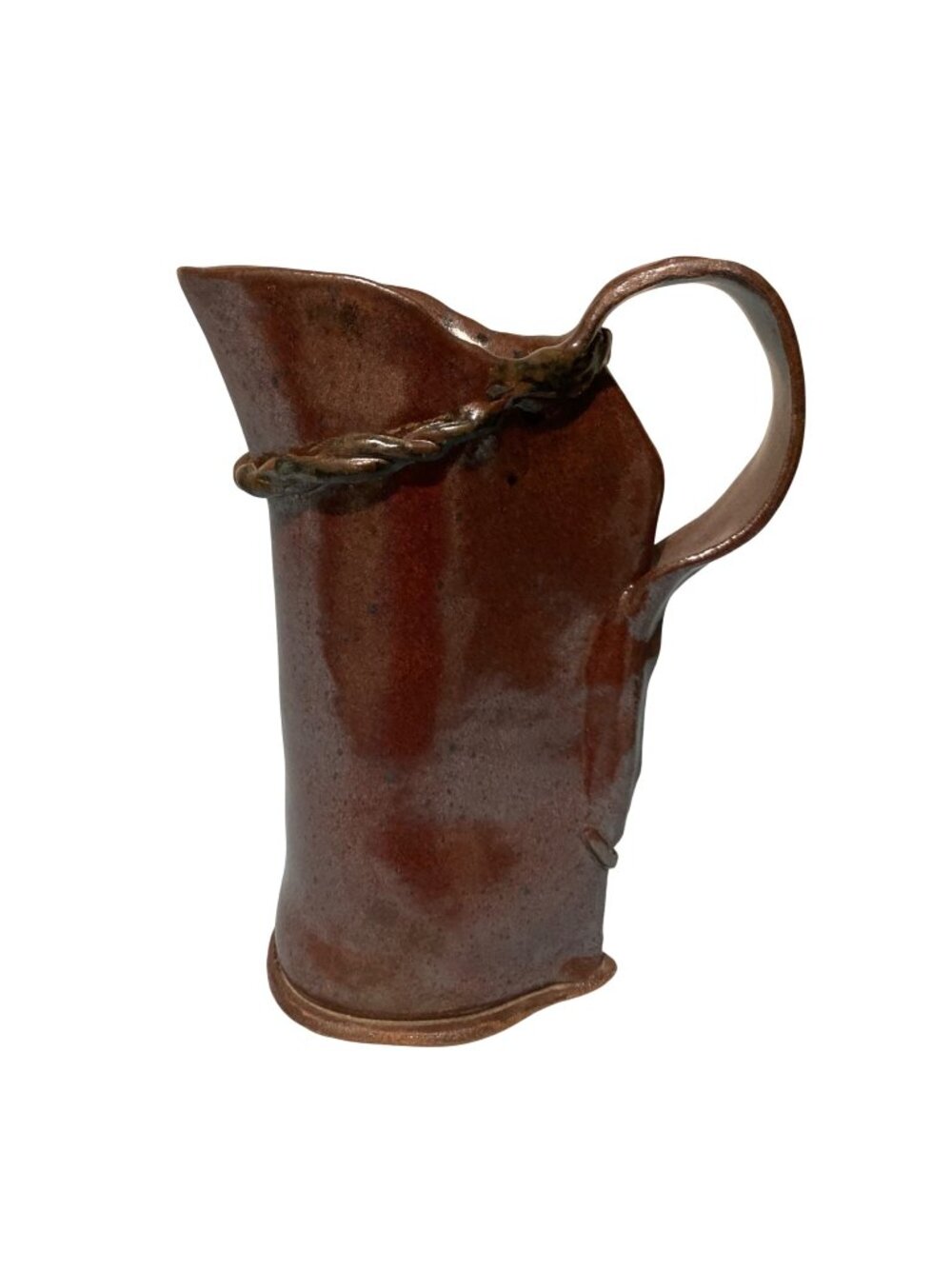 Old Stoneware Brown Pottery Pitcher Vase